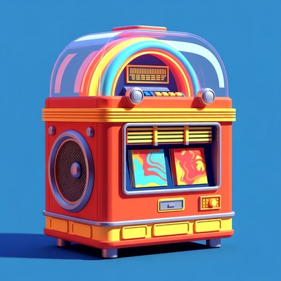 Colorful Retro Jukebox Illustration