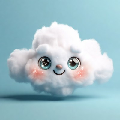 Cute smiling cloud character