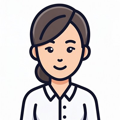 Asian woman in white shirt illustration