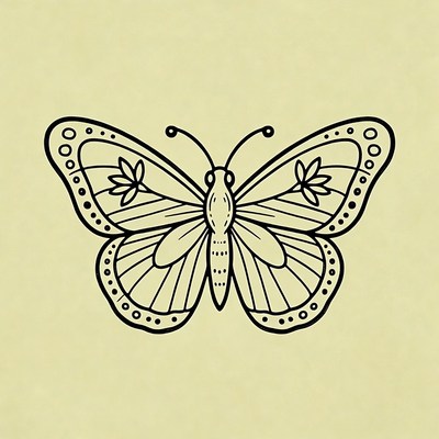 Butterfly line art illustration