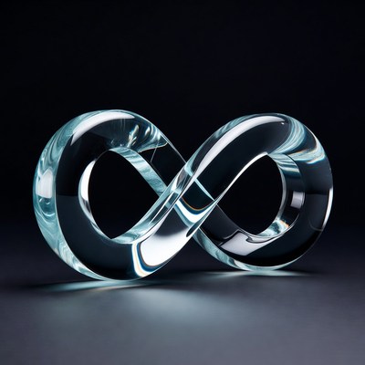 Clear glass infinity symbol