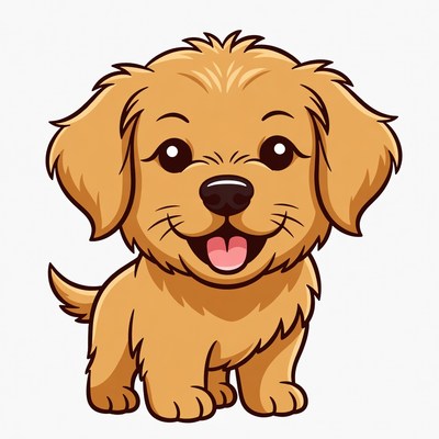 Cute Golden Retriever Puppy Illustration
