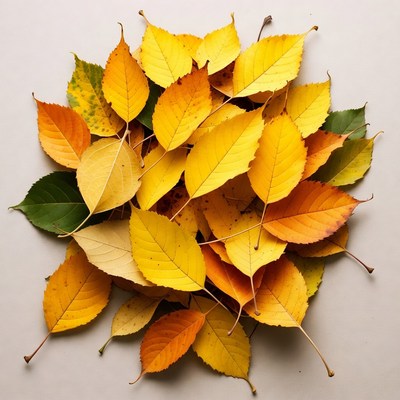 Yellow Autumn Leaves in Circle