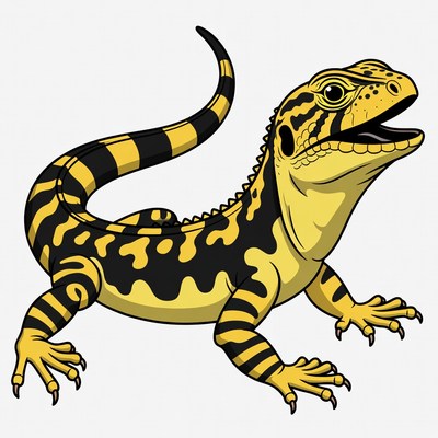 Yellow Bearded Dragon Illustration