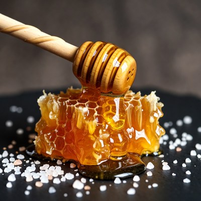 Honeycomb with Dipping Wooden Spoon