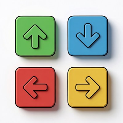 Colorful Arrow Buttons Set