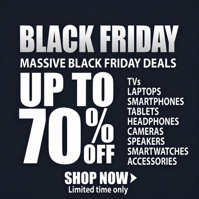 Black Friday Massive Deals Up to 70% Off