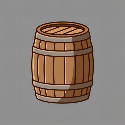 Wooden Barrel Illustration