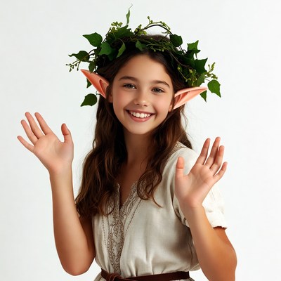 Girl with elf ears and ivy crown