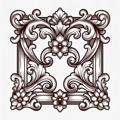 Ornate Floral Vector Frame