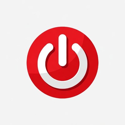 Red Power On Button Icon