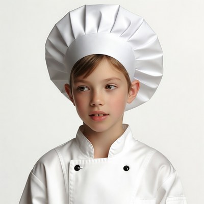 Boy wearing chef uniform