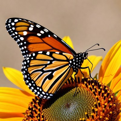 Monarch Butterfly on Sunflower