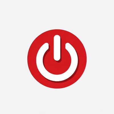 Red Power On Button Icon