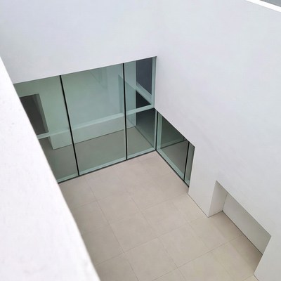 Modern White Atrium Courtyard View