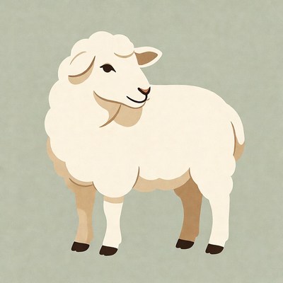 Cute white sheep illustration