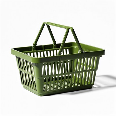 Green Plastic Shopping Basket