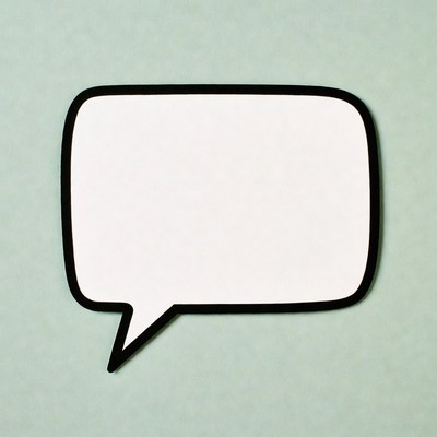 Blank speech bubble on green background