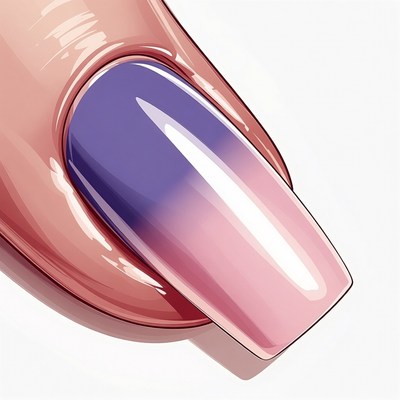 Purple to Pink Ombre Fingernail