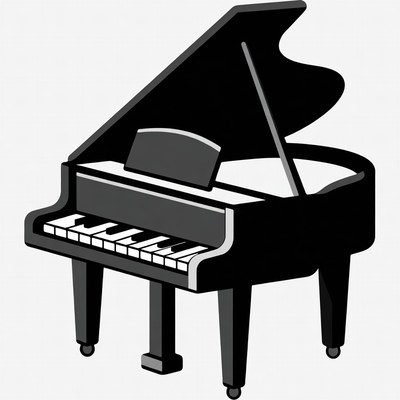 Black Grand Piano Illustration