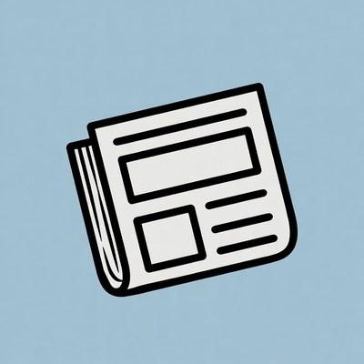 Newspaper illustration on blue background