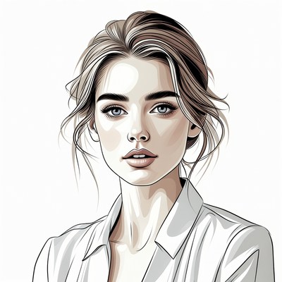 Beautiful woman with loose bun hairstyle