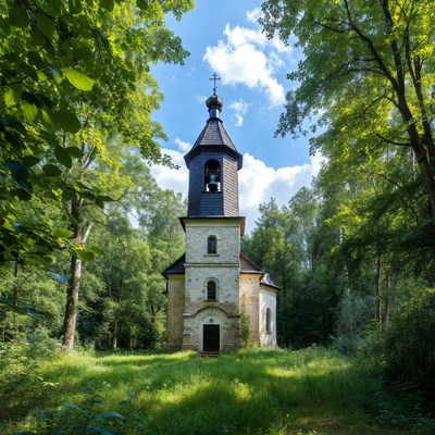 Orthodox Church in Lush Forest