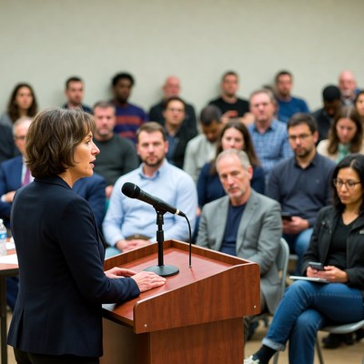 Woman speaking at podium