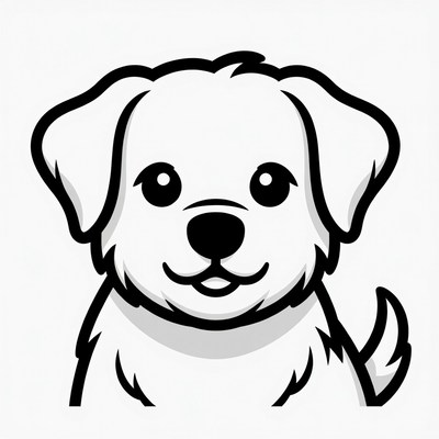 Cute puppy outline illustration
