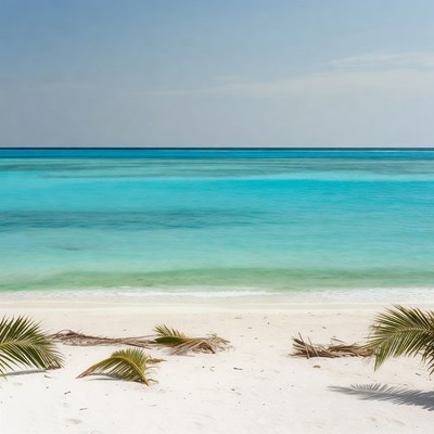Tropical beach with turquoise ocean