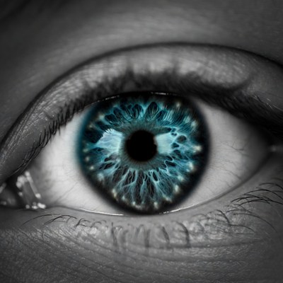 Close-up blue human eye