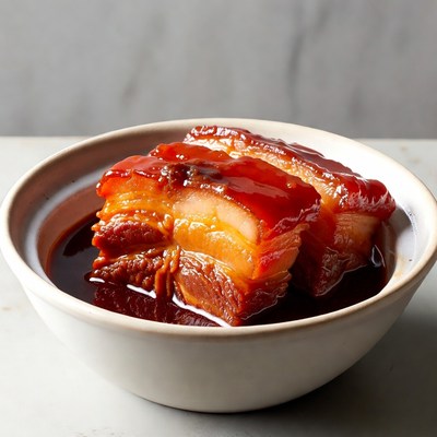 Glazed Pork Belly in Bowl