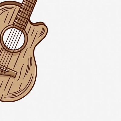 Cartoon Acoustic Guitar Illustration