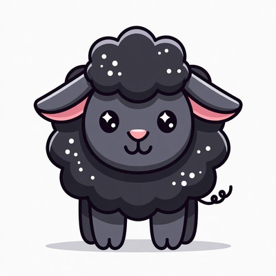 Cute black sheep illustration