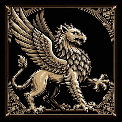 Majestic Winged Griffin Illustration