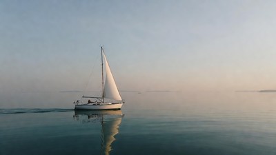 White sailboat on calm water