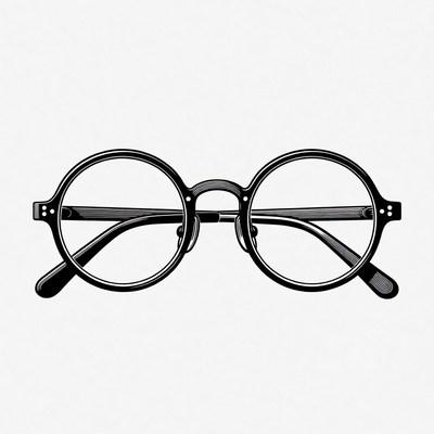Black Round Glasses Illustration