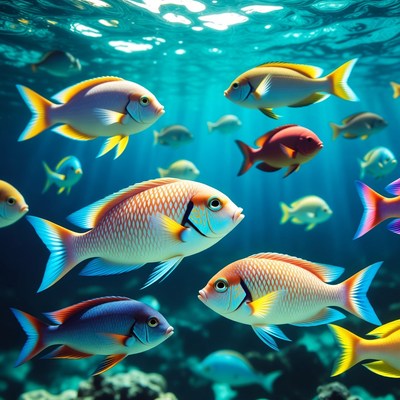 Colorful Tropical Fish Underwater