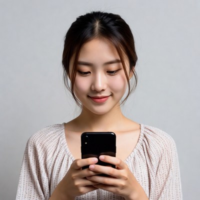Asian woman using smartphone