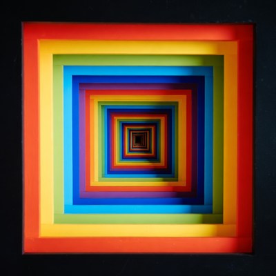 Colorful Concentric Squares Optical Illusion