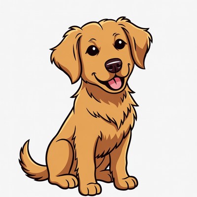 Cute Golden Retriever Puppy Illustration