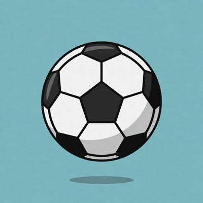 Soccer Ball on Blue Background