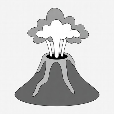 Erupting Volcano Illustration