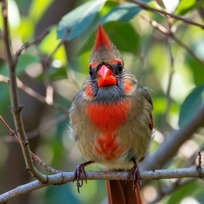 Northern Cardinal perched on branch