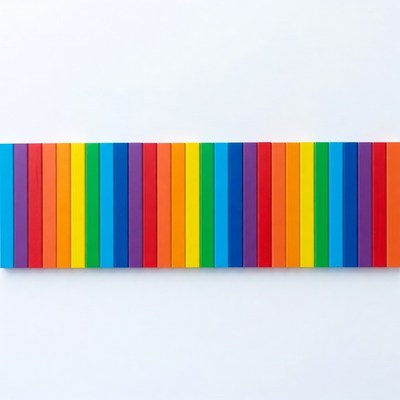 Colorful Vertical Strips on White Background