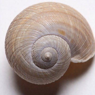 Spiral Seashell on White Background