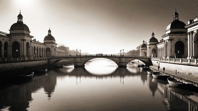 Elegant Bridge Over Calm River