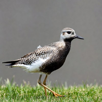 Semipalmated Plover standing on grass