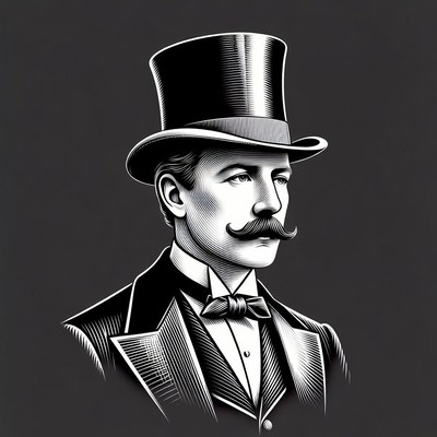 Victorian Gentleman Wearing Top Hat