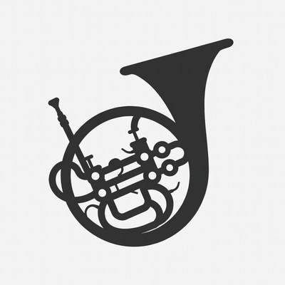 Silhouette of French Horn